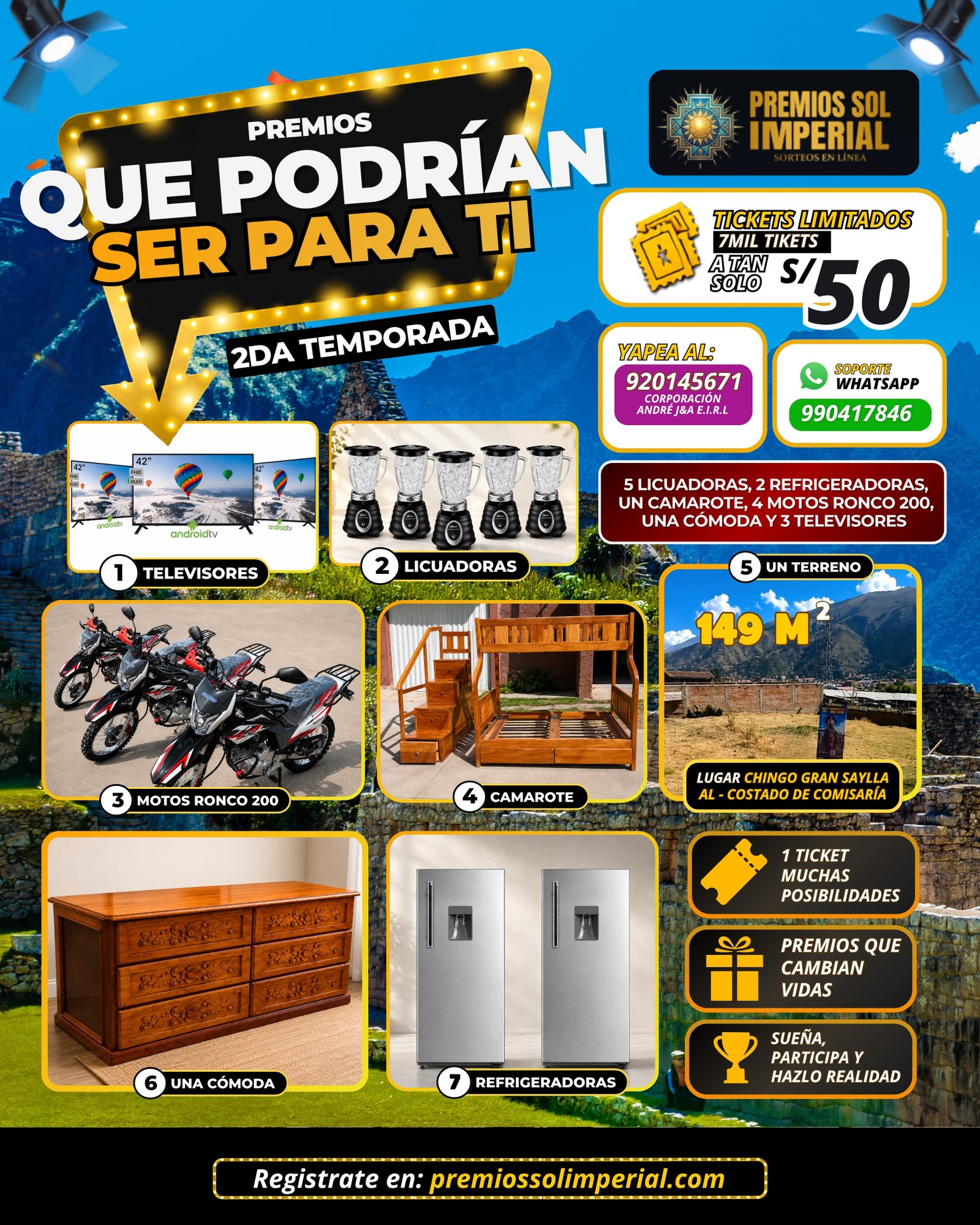 SEGUNDA TEMPORADA CON PREMIOS SOL IMPERIAL